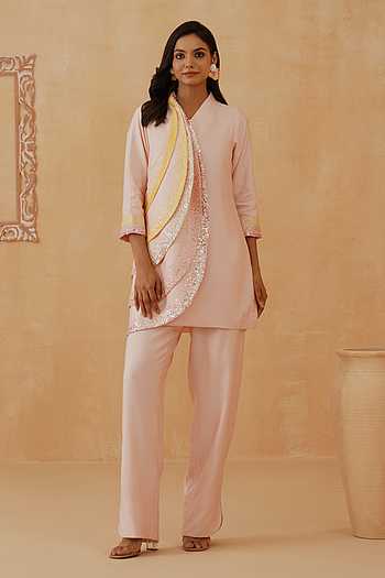 Sequin Embroidered Kurta Pant Set