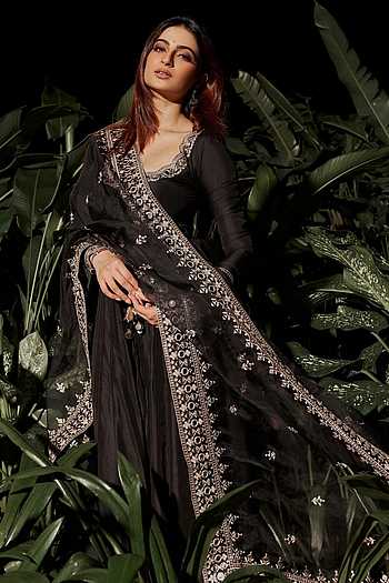 Srivani AG Mirror Vine Embroidered Anarkali With Dupatta