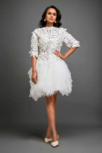 Shop White designer Leather Dresses for Women Online | Aza Fashions