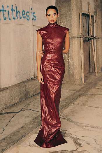 chinese dress ladies As by DF Women's Aphrodite Stretch Leather Dress - Chai