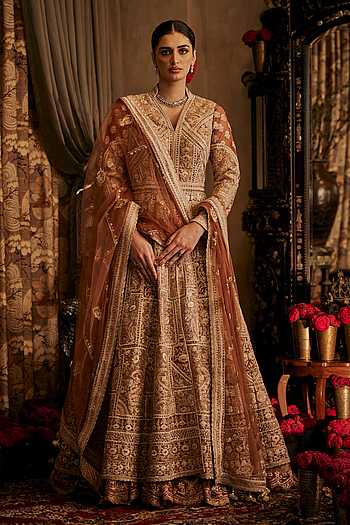 Mughal Embroidered Kalidar Jacket Lehenga Set