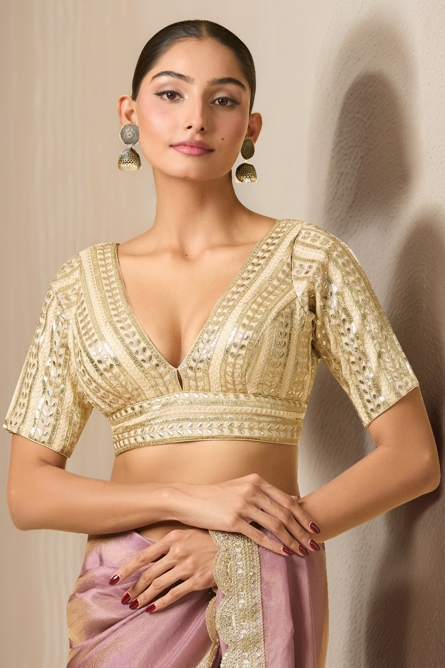 Geometric Embroidered Blouse 