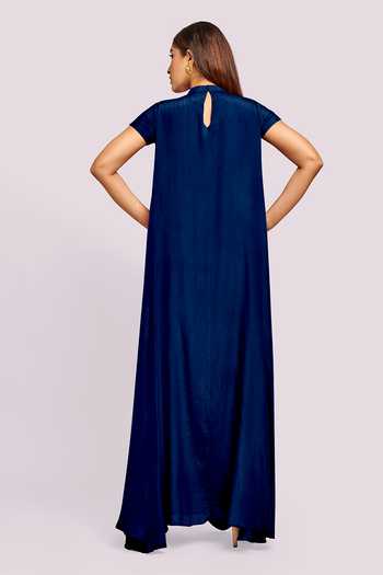 princess polly baby blue dress The Row Robi Maxi Dress - Navy main image 1