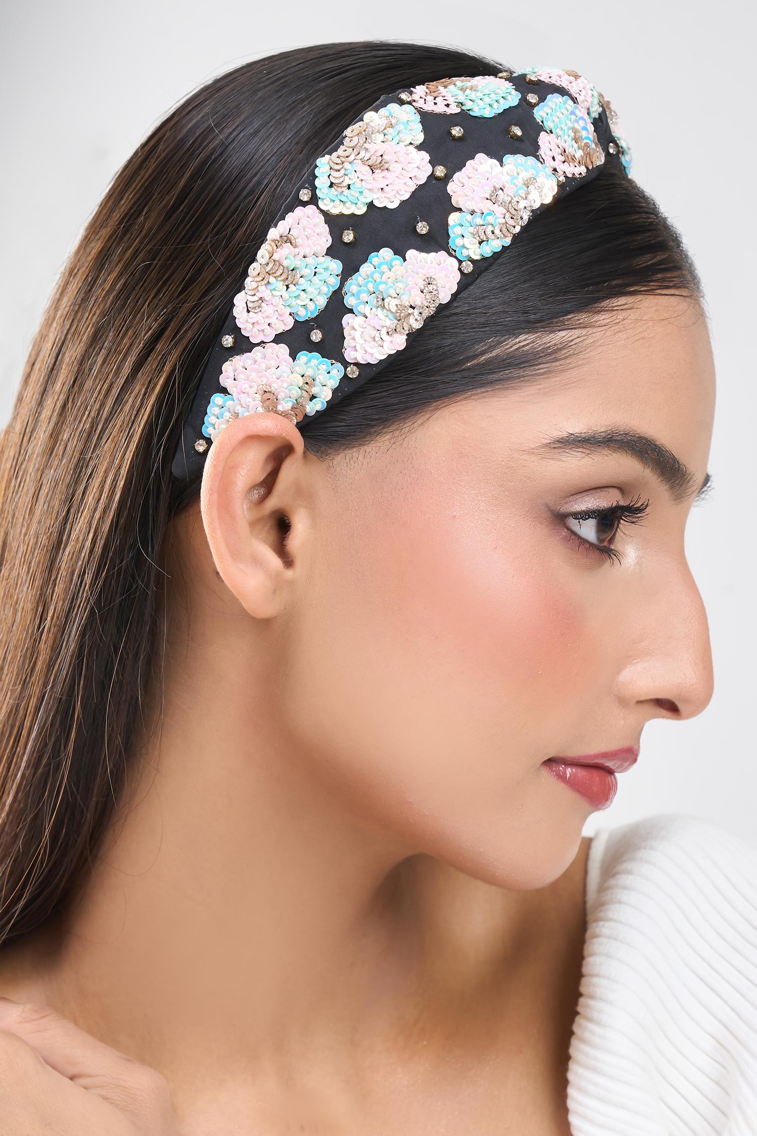Floral Hand Embroidered Hairband 