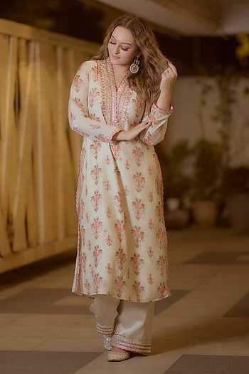Floral Embroidered Tunic & Palazzo Set