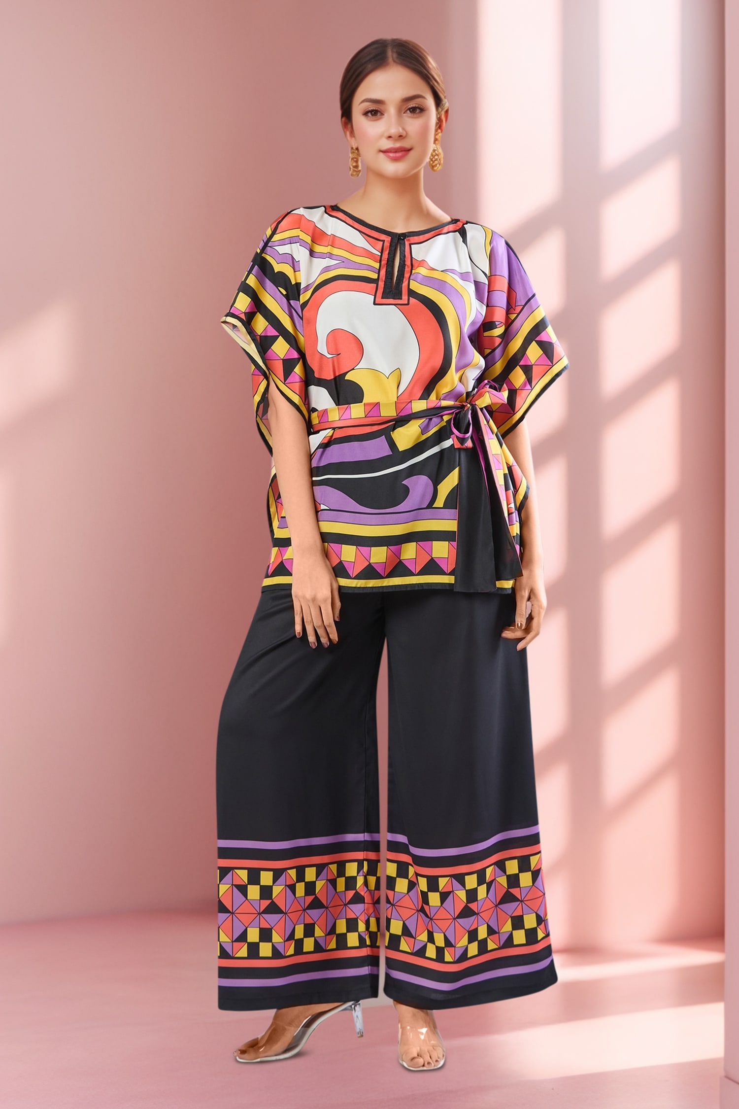 Printed Silk Crepe Co-ord Set 