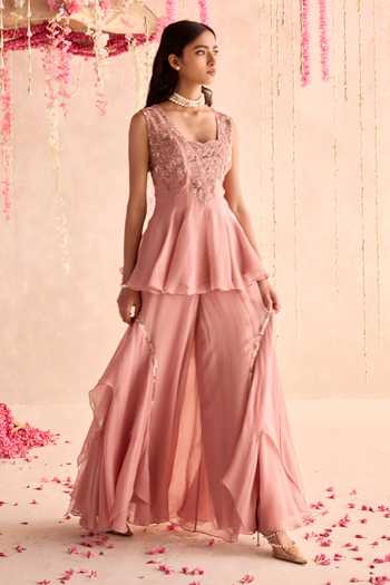 bridesmaid dress for sangeet Saheli Powder Blue Bridesmaid Lehenga Set main image 1