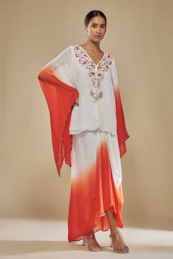 strapless open back dress Soft Red Breathable Printed Cotton Kaftan Dress – Summer Wear – Cotton and  Kin House