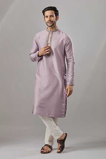 Plain Banarasi Silk Kurta Set 