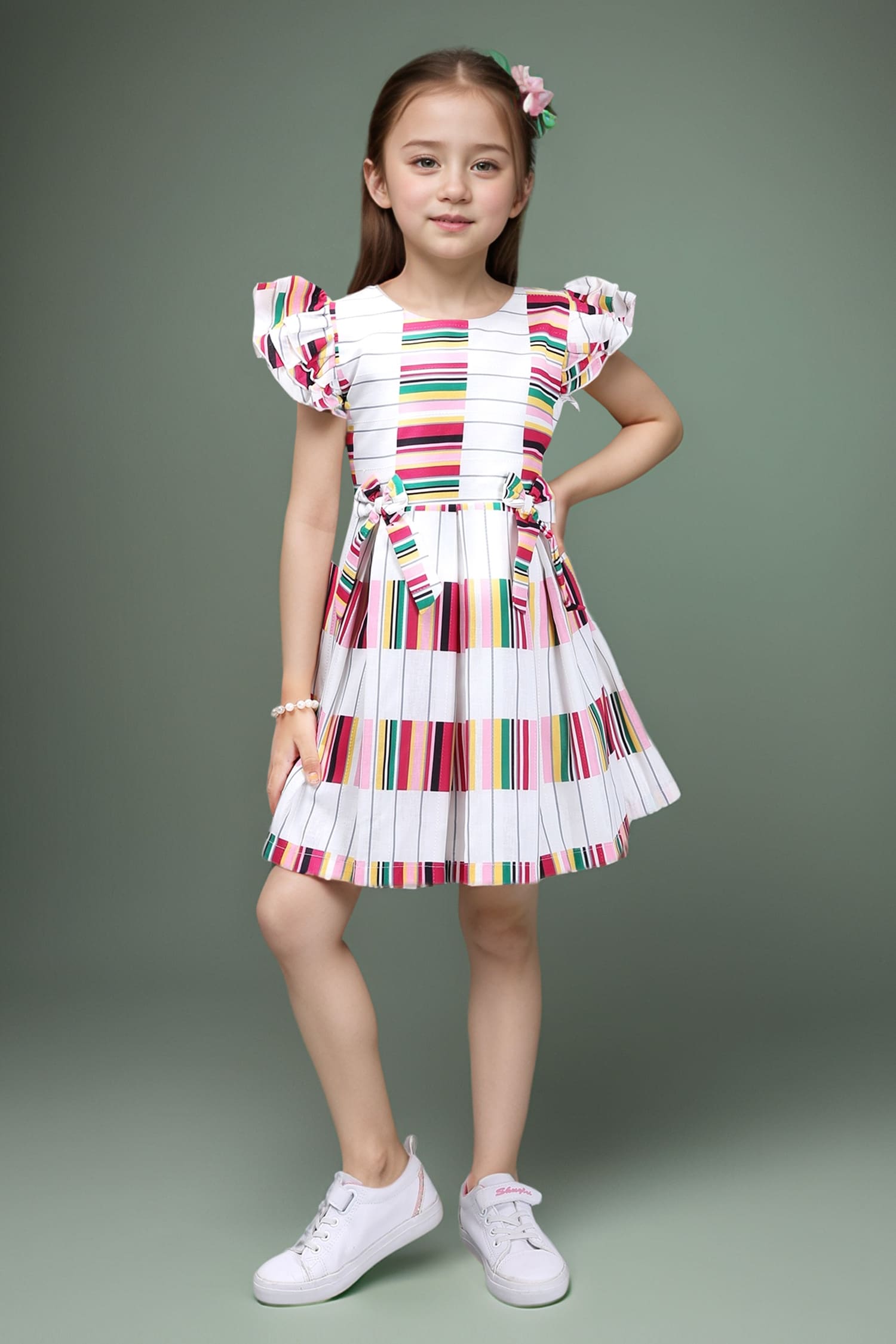 Striped Cotton Sleeveless Dress 