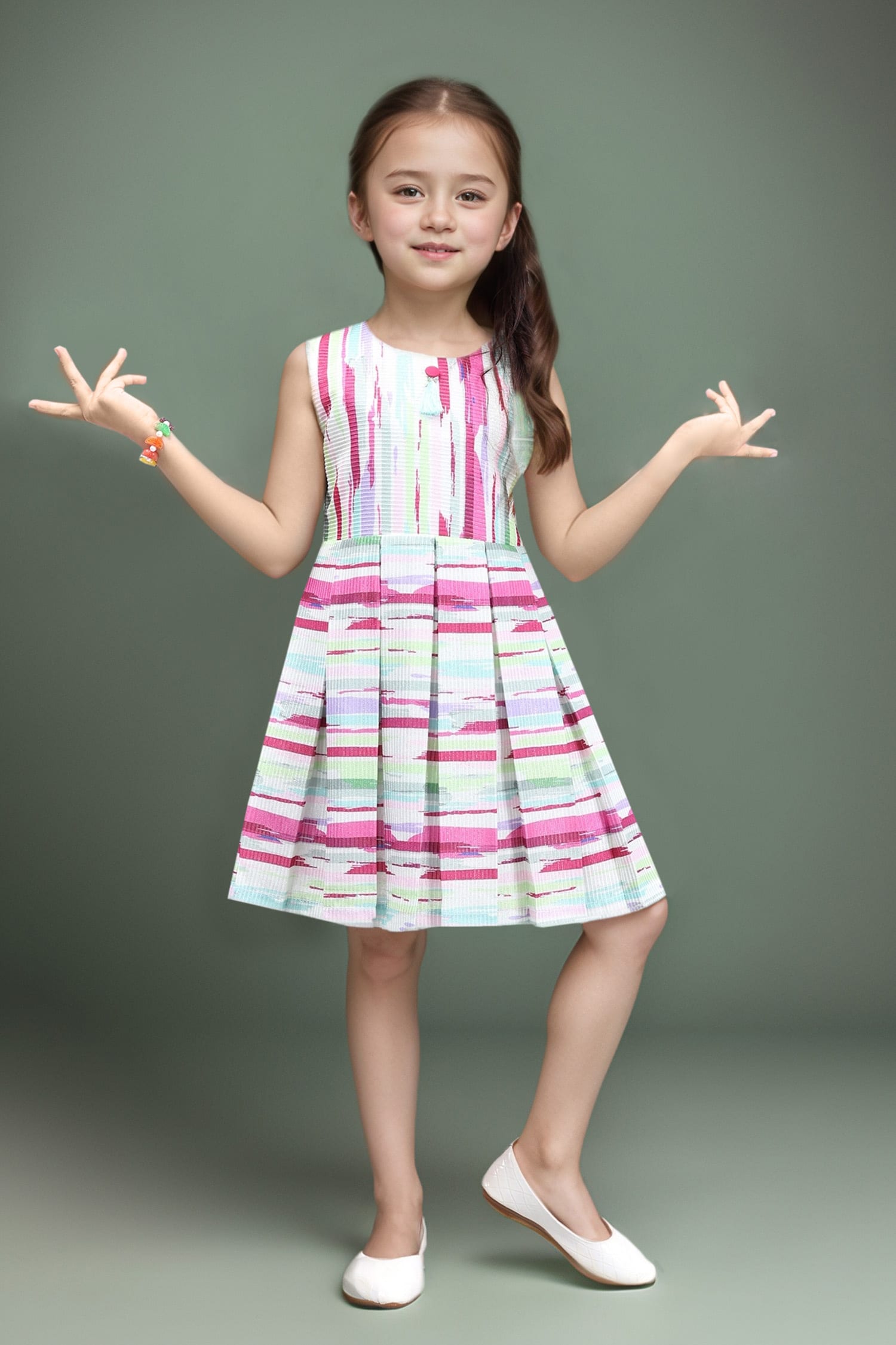 Sleeveless All Over Printed Dress 