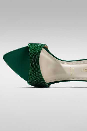 Buy Green Beads Emerald Glam Mule Heels by Signature Sole Online at Aza  Fashions.