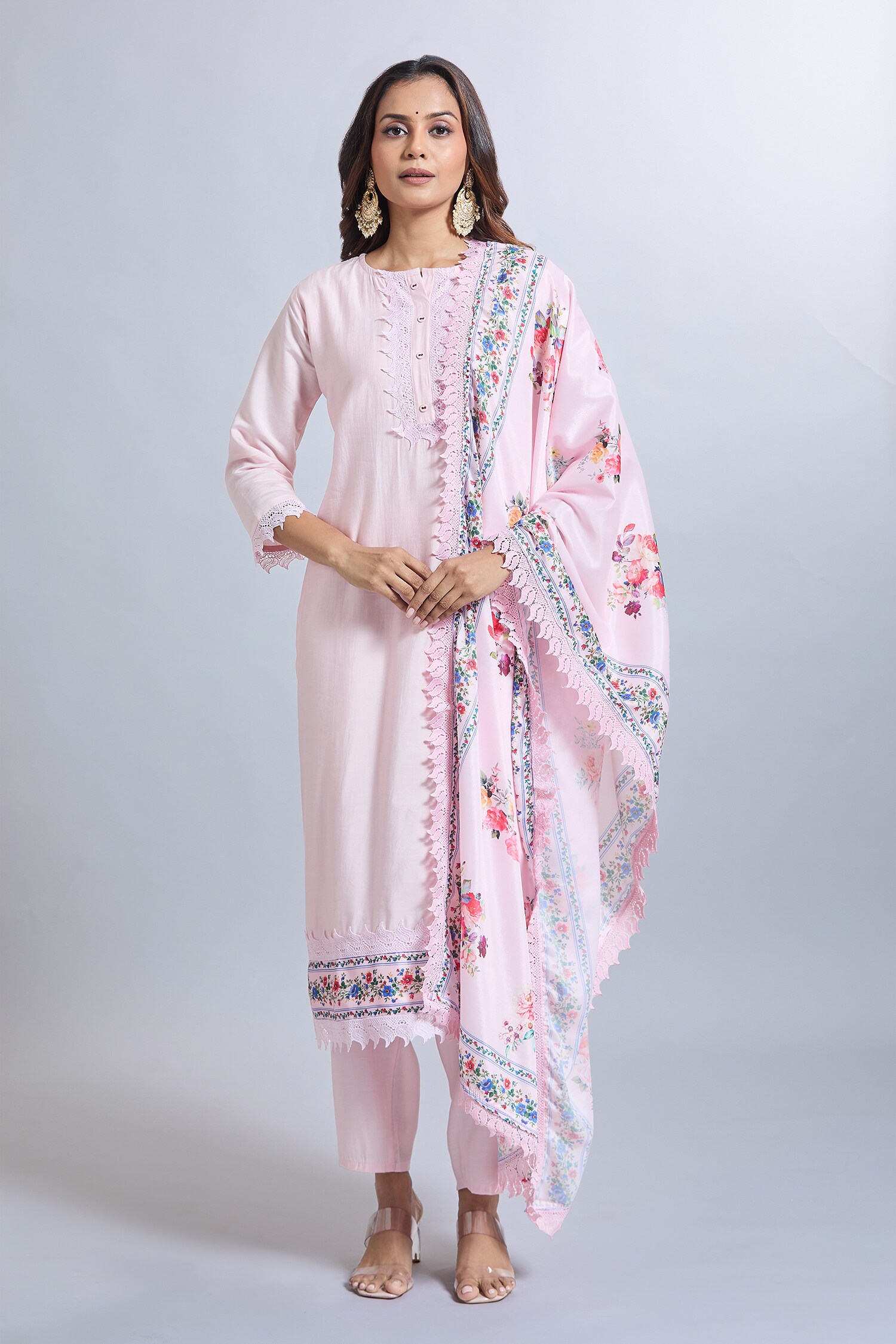 Embroidered Kurta Set with Dupatta 