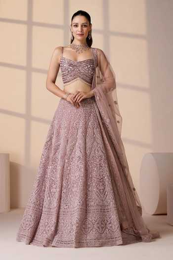 Pink Embroidered Bridal Lehenga Set