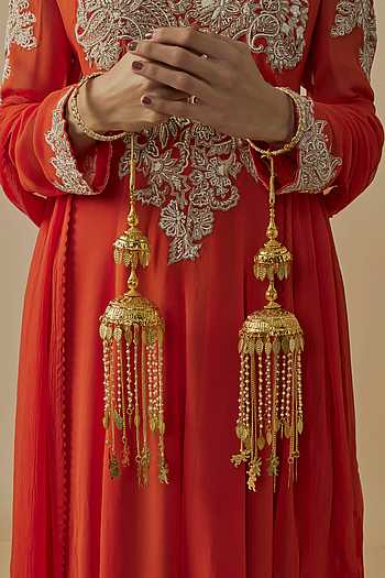 Gold Kundan Polki Designer Kaleeras