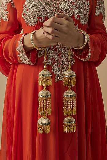 Designer Gold Kundan Polki Kaleeras