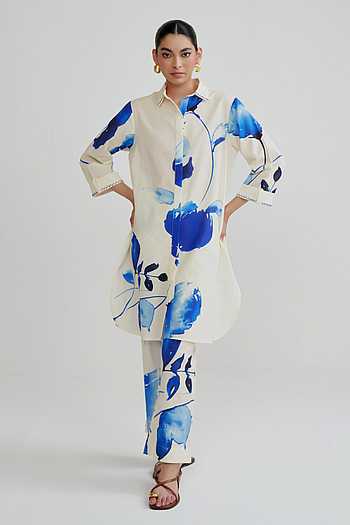 Indigo Petals Kurta With Pant