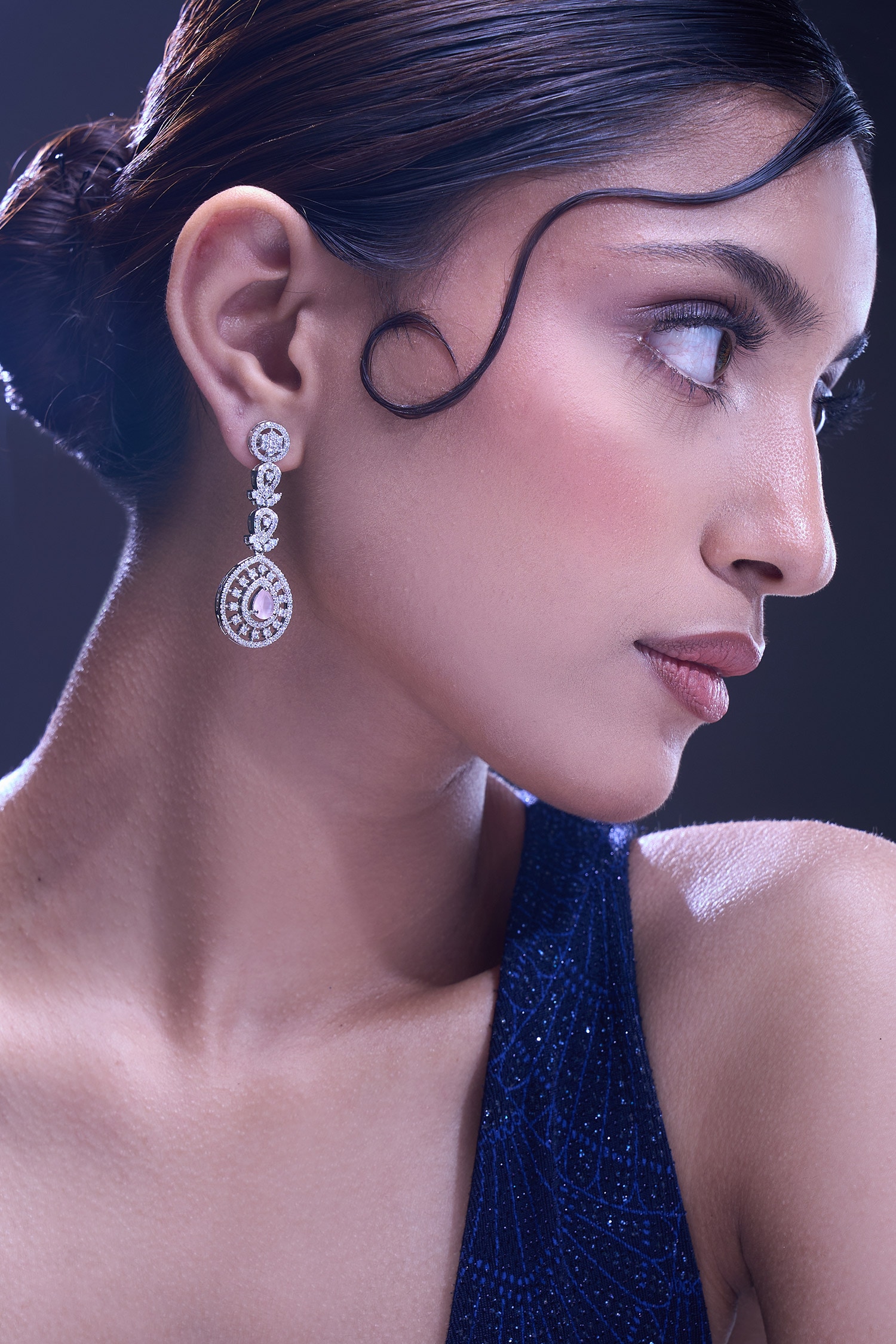 Pink American Diamond Earrings 