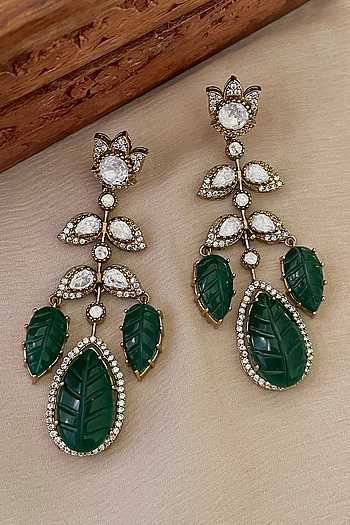 slim fit dress slacks Cute Green Bow Gemstone Drop Earrings | Bow Earrings
