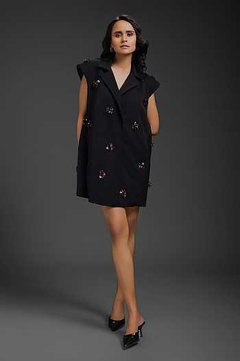 Black Rozella Crepe Dress