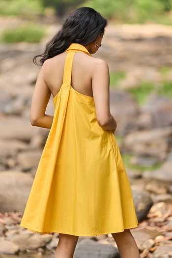 Buy Yellow Cotton Halter Neck Mango Mini Shirt Dress For Women by Dash And Dot Online at Aza Fashions. Buy Yellow Cotton Halter Neck Mango Mini Shirt Dress For Women by Dash And Dot Online at Aza Fashions.