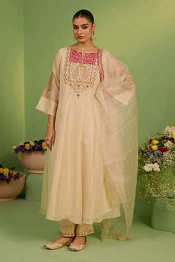 Chanderi Gota Zardozi Bela Suit Set