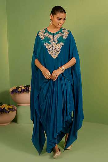 Nizana Navy Blue Kaftan Set