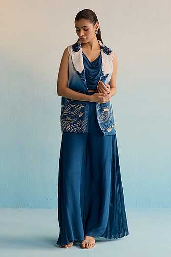 Blue Sequined Camira Coord Set