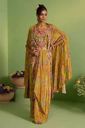 Zivara Printed Cape Set