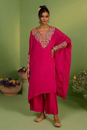 Elora Hot Pink Kaftan Set