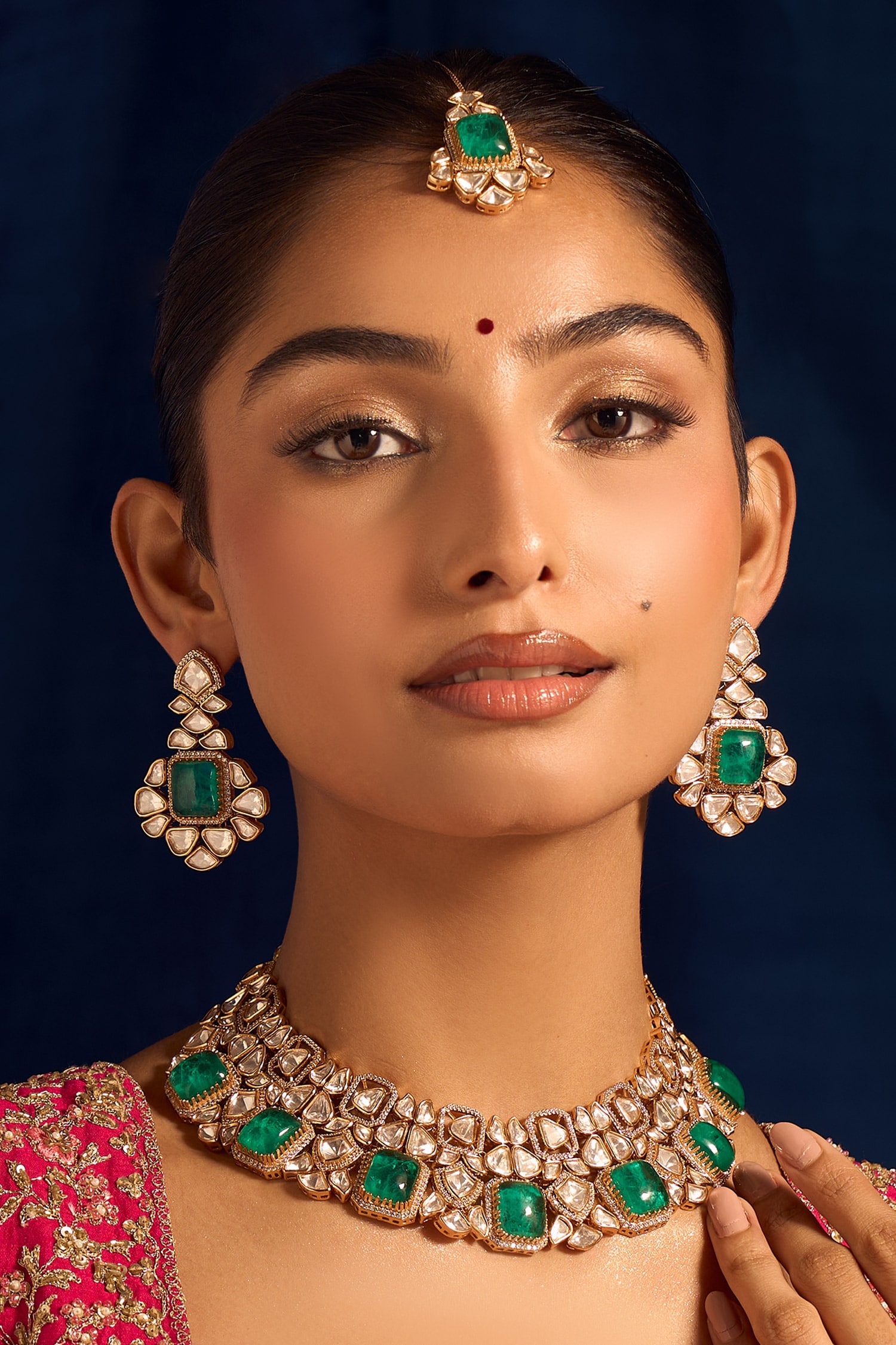 Kundan Mint Green Jewelry Set 