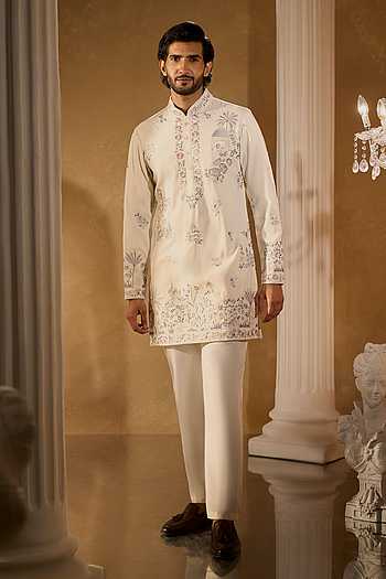 Embroidered Kurta & Trousers Set