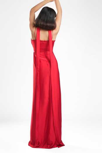 strapless open back dress Elegant Strapless Halter Neck Pleated Chiffon Scarf Maxi Dress Prom Dr –  Amzcw Dress