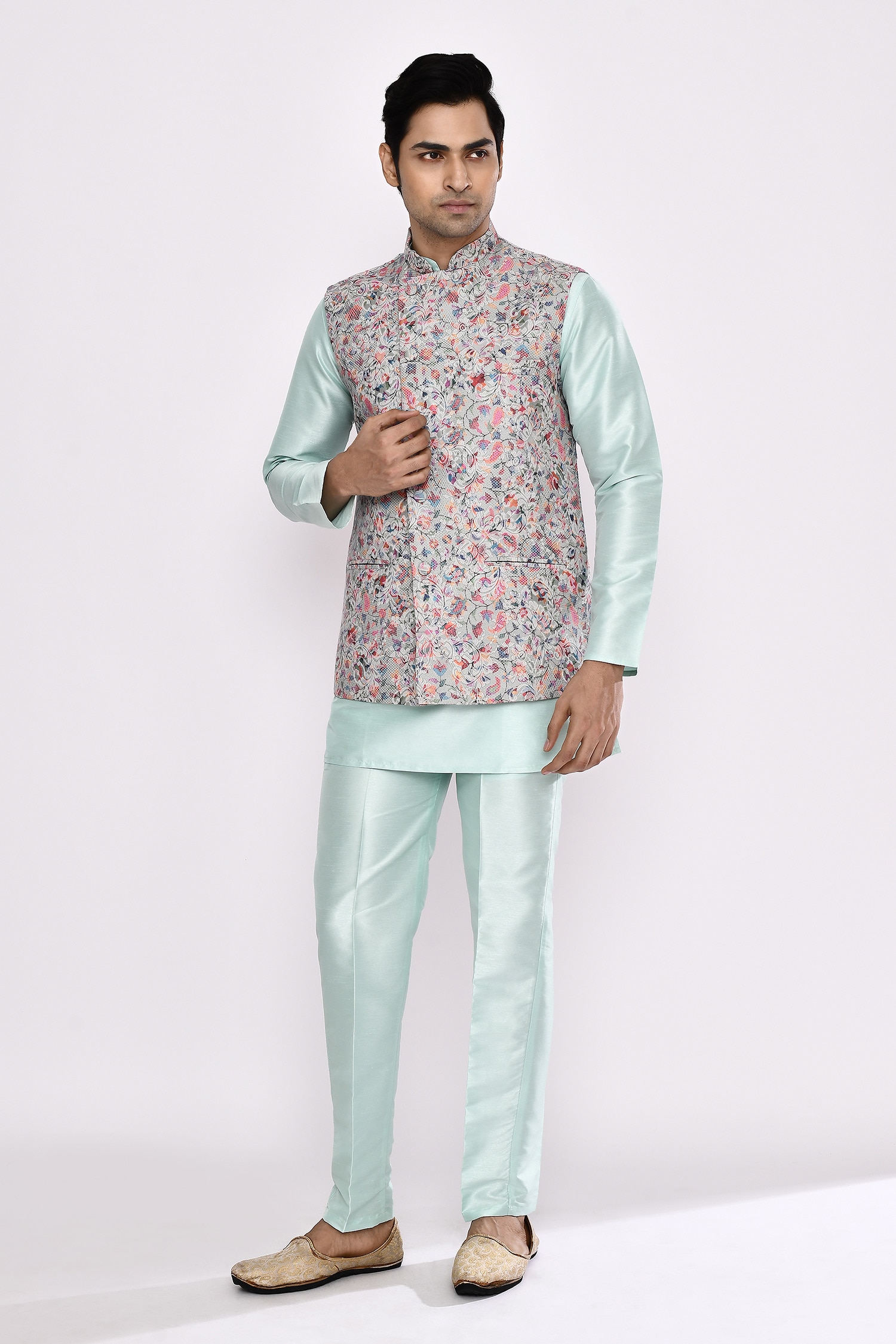 Sea Green Silk Blend Pyjama 