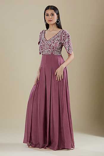 evening gown dresses online india Shop Luxurious Sequins Work Dupatta With Long Gown Party Wear in India