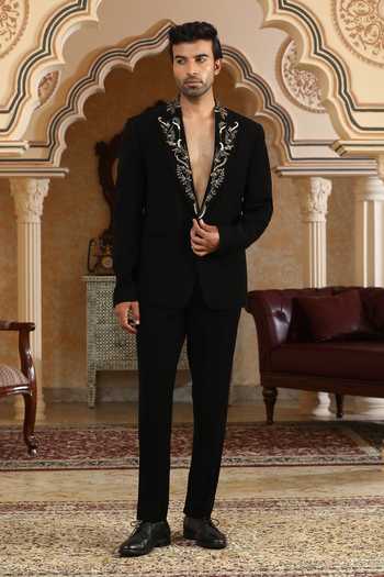 navy dress gold accessories Slim Fit Double Breasted Suit Gold Buttons - Navy Suit - Designer Wool Suits