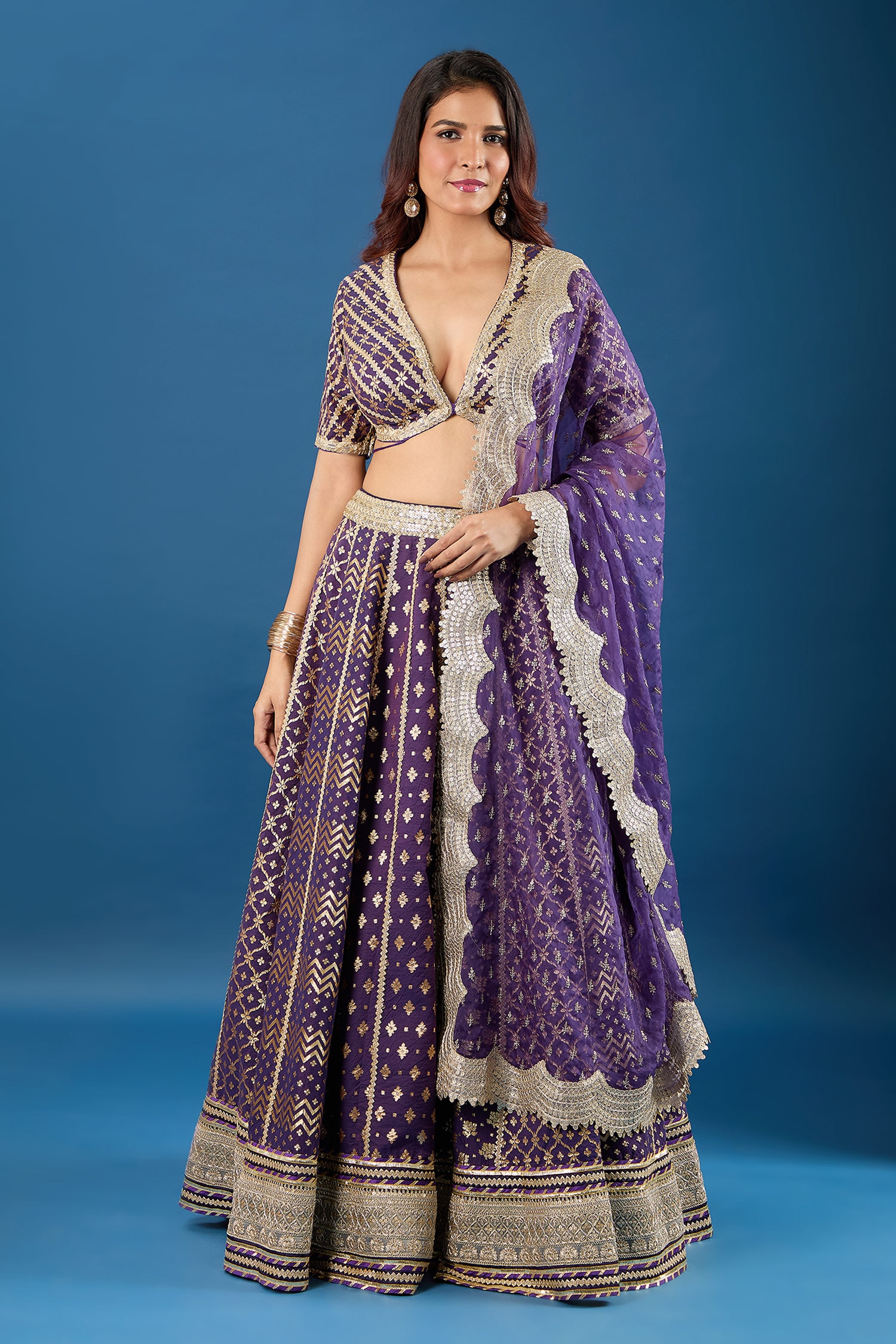 Foil Print Lehenga Set 