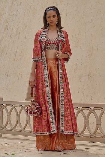 Gharchola Embroidered Jacket Set