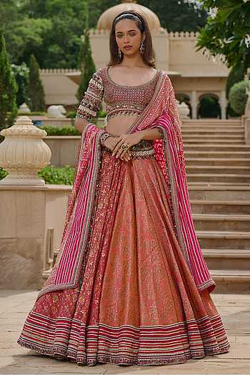 Gharchola & Brocade Lehenga Set
