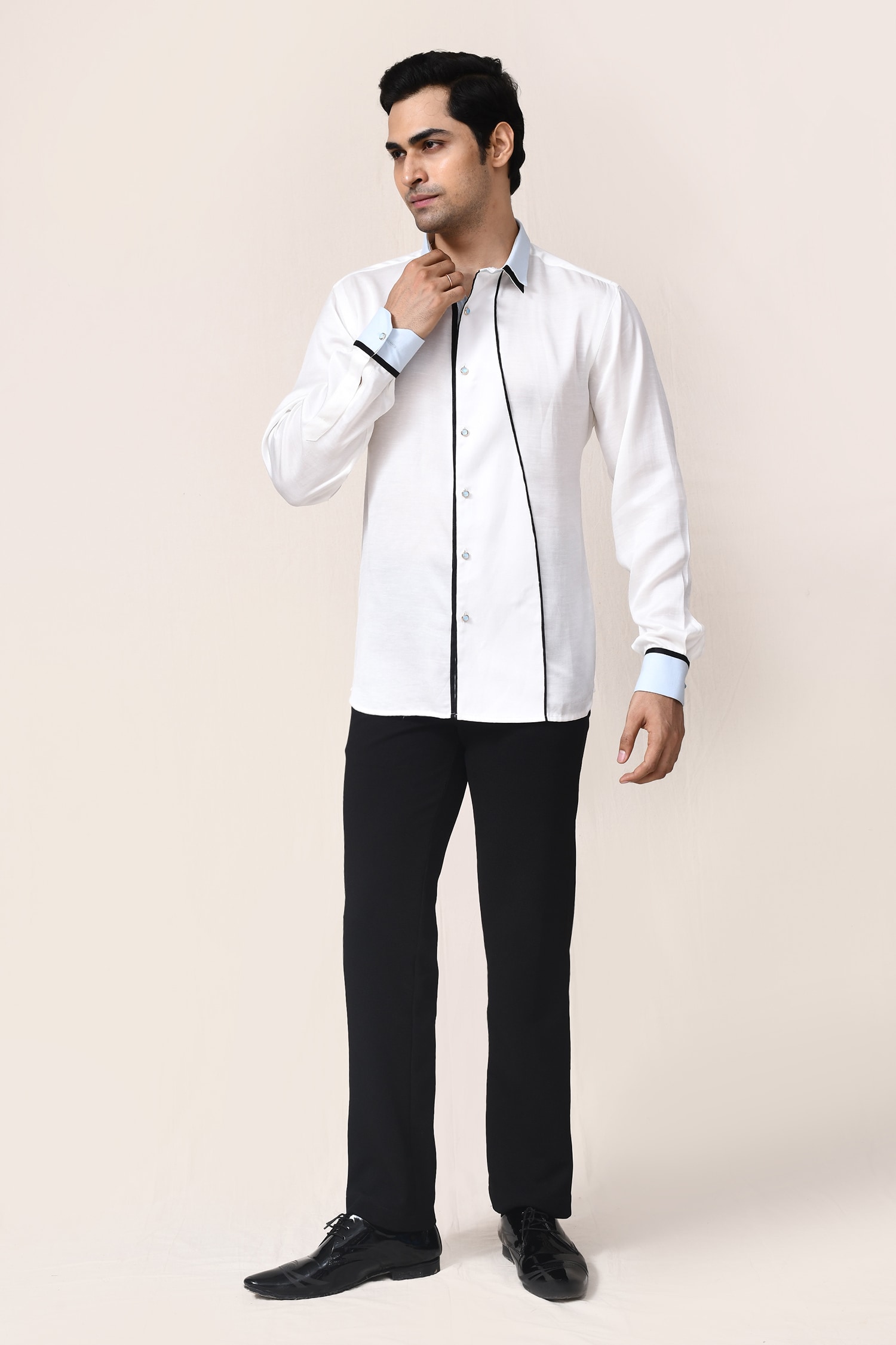 White Linen Satin Shirt 