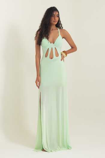 lycra evening dresses Long evening dress in metallic lycra and detachable cape Silver / US 4