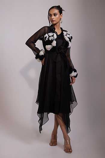 black sheer jacket for evening dress 1930s Sheer Black Lace Evening Gown Set with Matching Jacket