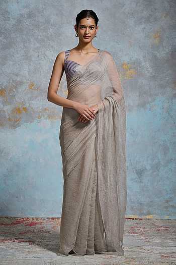 Sanjana Tissue Saree With Unstitched Blouse Piece