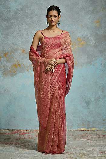 Jhalak Tissue Saree With Unstitched Blouse Piece