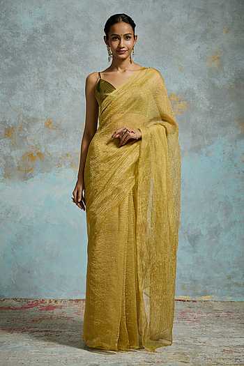 Aaira Banarasi Tissue Saree With Unstitched Blouse Piece