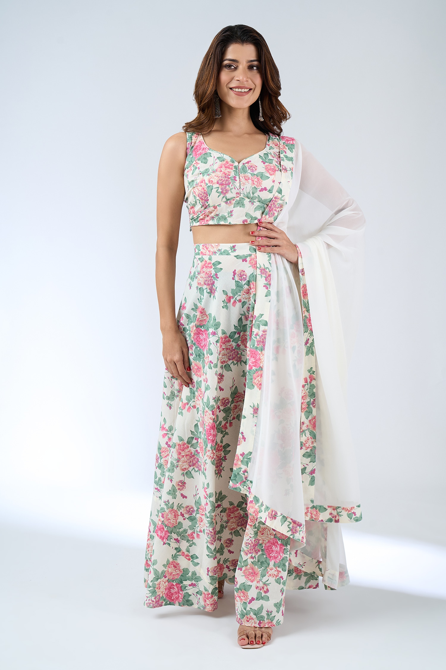 Floral Print Lehenga Set 