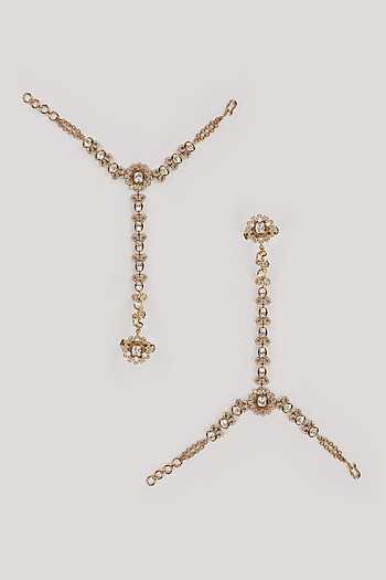 Polki Studded Hathphools - Set of 2