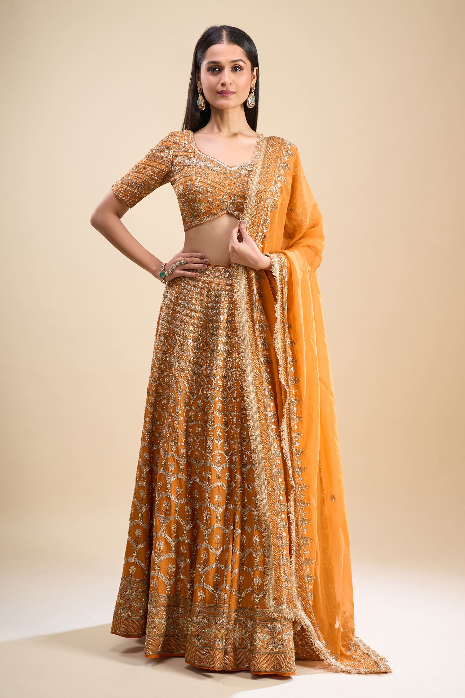 Sequin Work Lehenga Set 