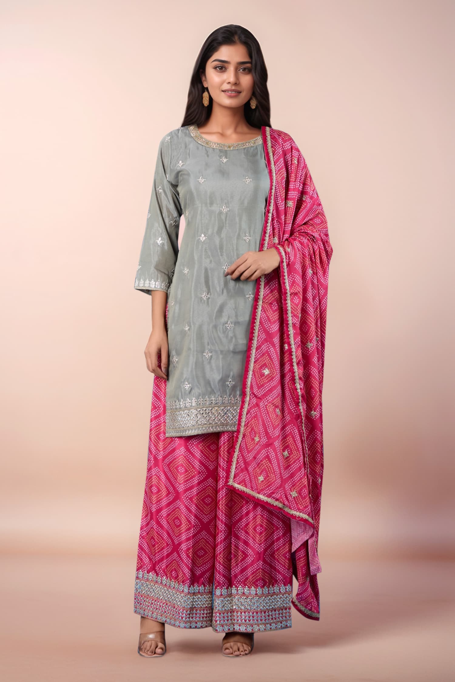 Butti Pattern Kurta Set 