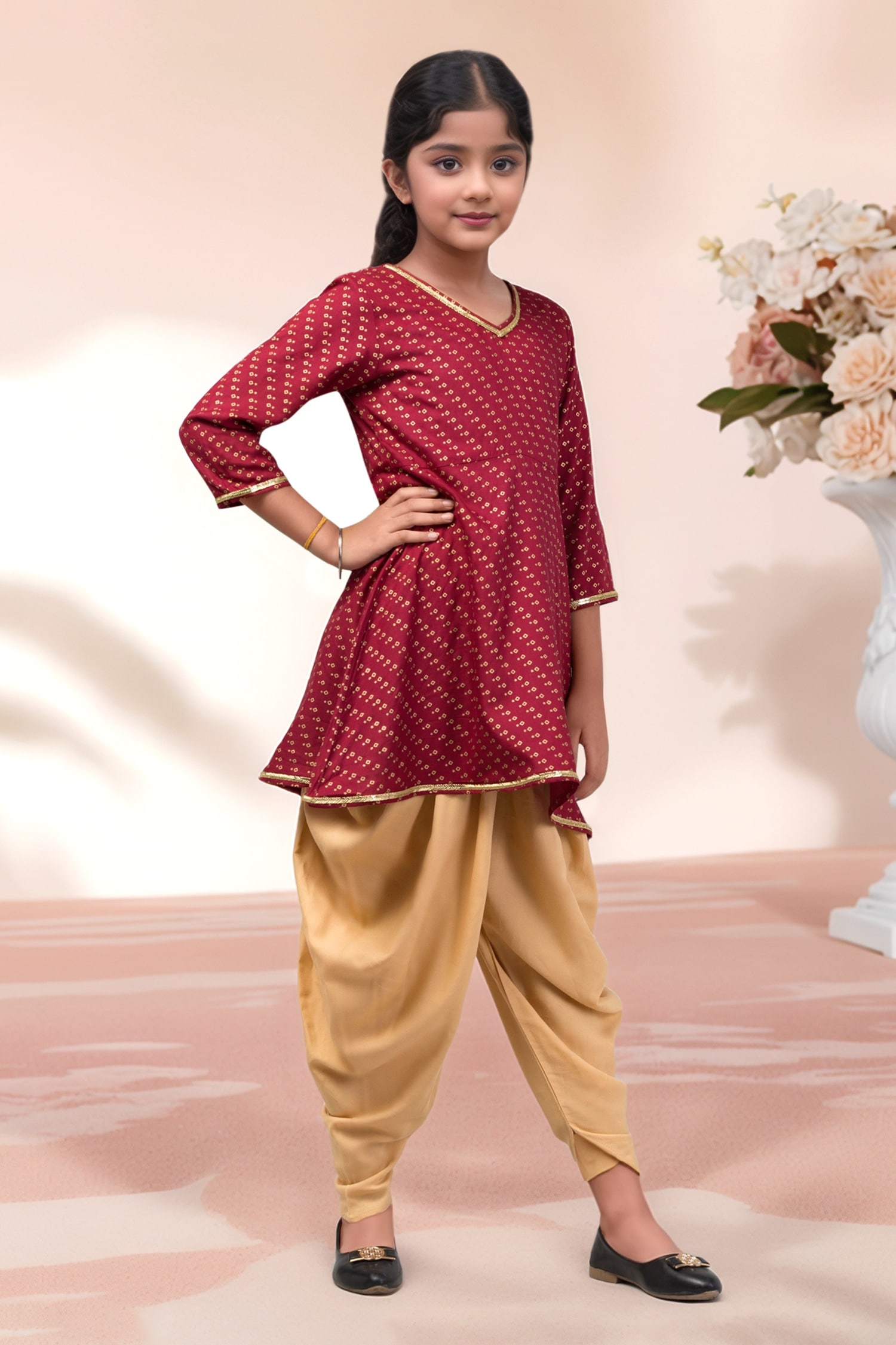 Butti Pattern Kurta With Salwar 